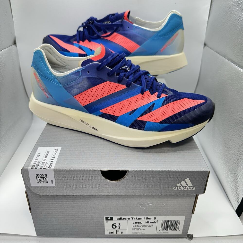 Adidas Adizero Takumi Sen 8 Legacy Indigo Turbo Men’s Running Shoe | Size 6.5